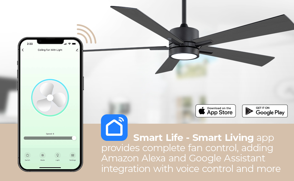 East Grove Home Bali 5-Blade Smart Ceiling Fan - A Plus Content 3