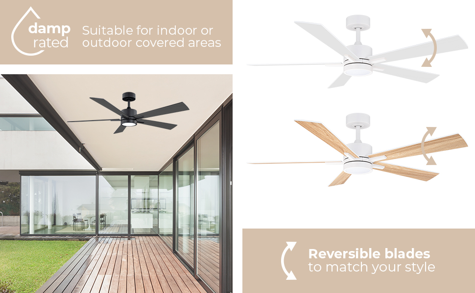 East Grove Home Bali 5-Blade Smart Ceiling Fan - A Plus Content