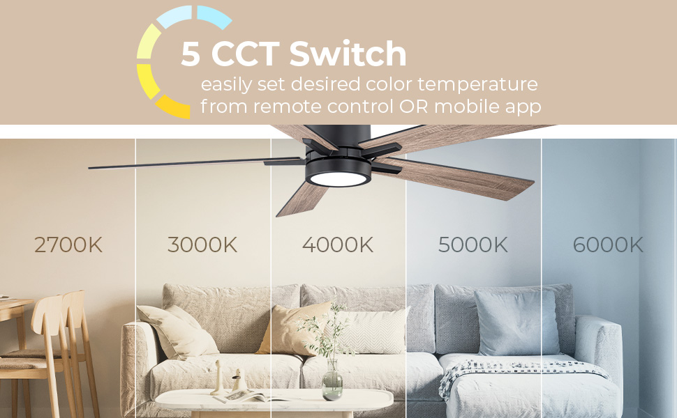 East Grove Home Bali 5-Blade Smart Ceiling Fan - A Plus Content