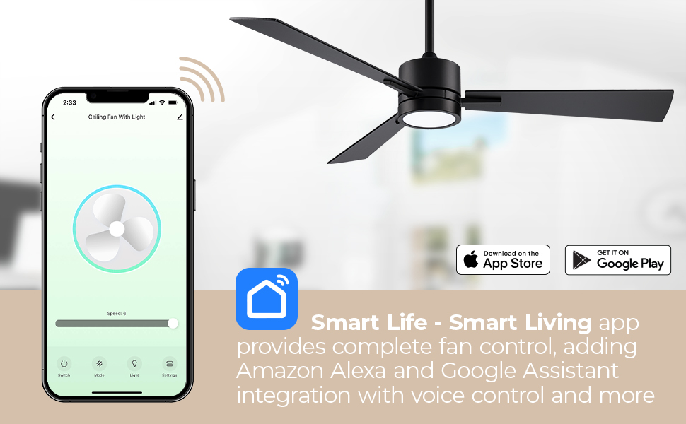 East Grove Home Bali 3-Blade Smart Ceiling Fan - A Plus Content 3