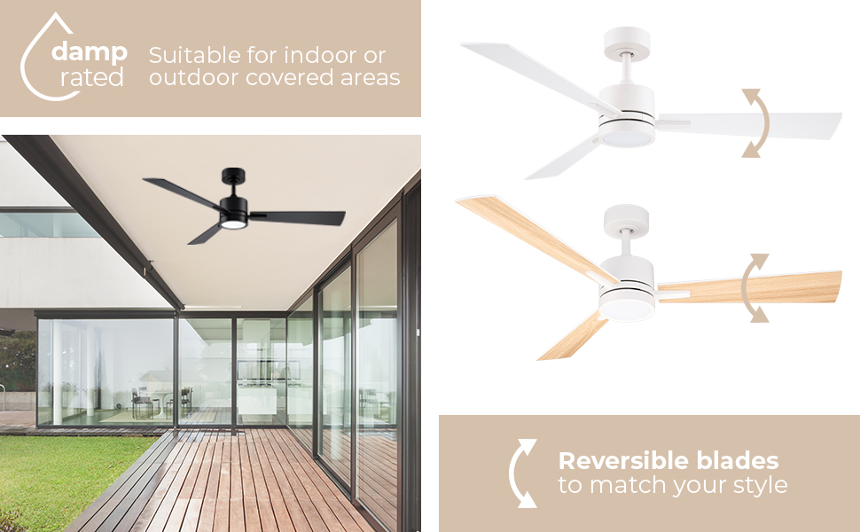 East Grove Home Bali 3-Blade Smart Ceiling Fan - A Plus Content