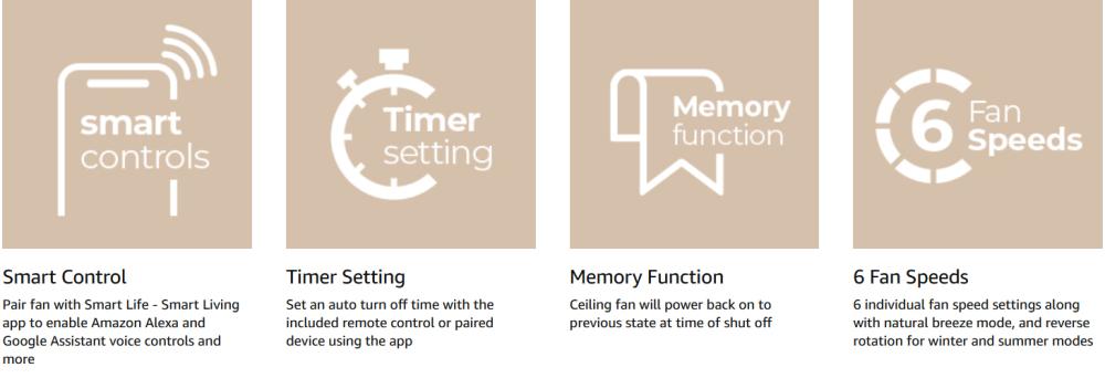 East Grove Home Breeze 3-Blade Smart Ceiling Fan - A Plus Content 2