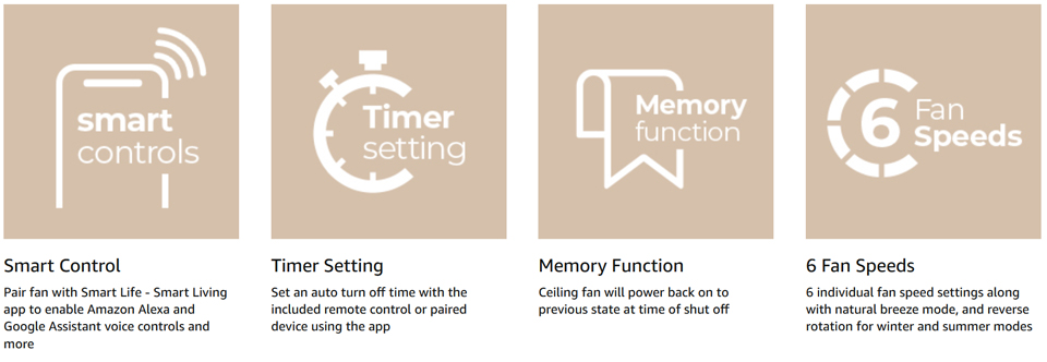 East Grove Home Cyclone 3-Blade Smart Ceiling Fan - A Plus Content 2