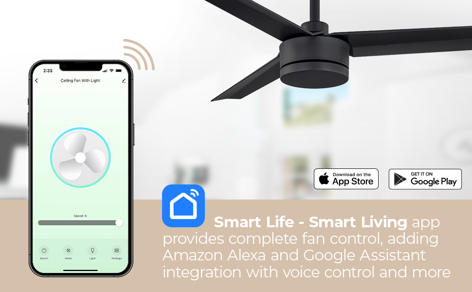 East Grove Home Breeze 3-Blade Smart Ceiling Fan - A Plus Content 3