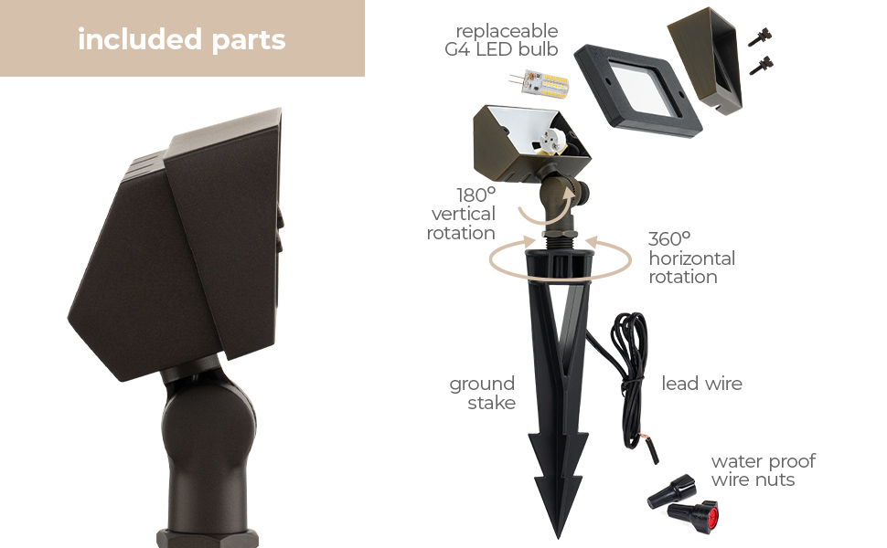 East Grove Home Amped 12V Landscape Flood Light - A Plus Content 2