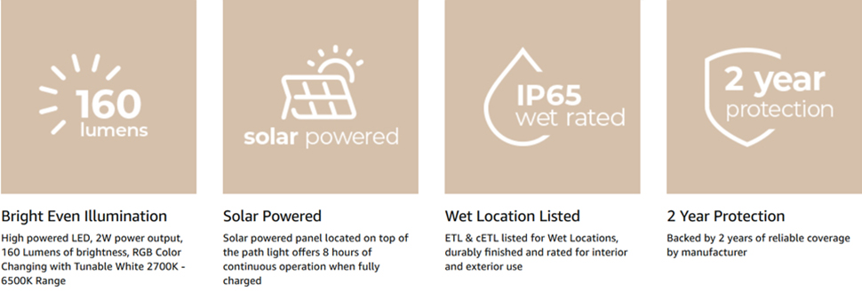 East Grove Home IntelliPath Smart Solar LED Path Light - A Plus Content