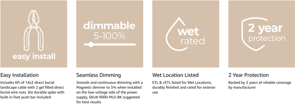 East Grove Home Amped 12V Landscape Path Light - A Plus Content 4a