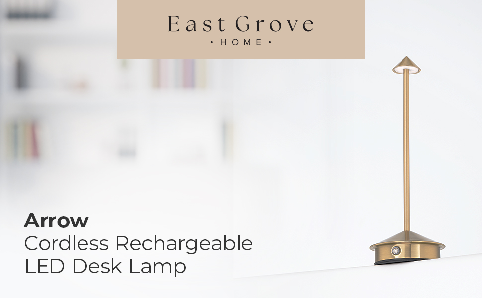 East Grove Home Arrow Rechargeable Table Lamp - A Plus Content 1