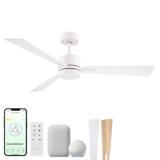 Bali 3-Blade Smart Ceiling Fan with Reversible Blades
