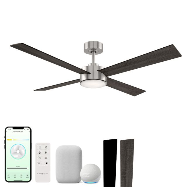 Santorini 4-Blade Smart Ceiling Fan with Reversible Blades