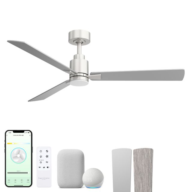Slim 3-Blade Smart Ceiling Fan with Reversible Blades