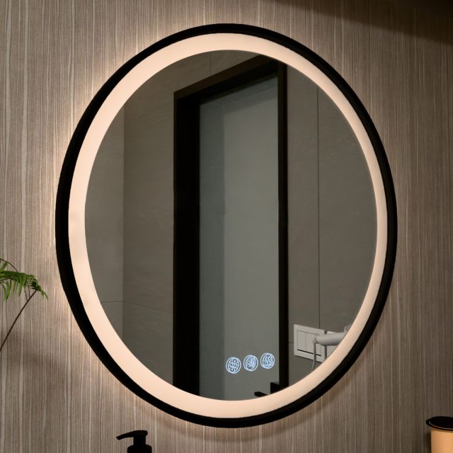 Lucid Front Illuminated Round LED Mirror with Edge Frame