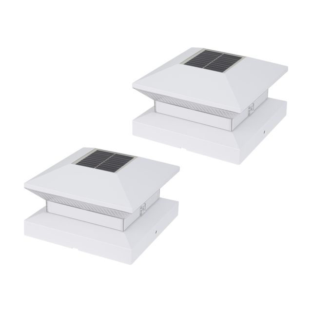 EcoPath Solar Powered LED Fence Post Cap (Set of 2)