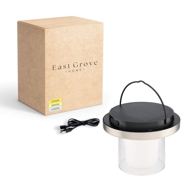 Ember LED Solar Powered Cordless USB-C Re-Chargeable Lamp and Camping Lantern